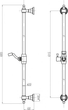 Душевая штанга CEZARES CZR-C-SDC1, артикул CZR-SDC1-03