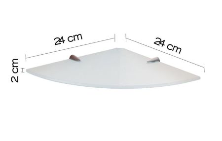 Gedy, стеклянная полукруглая 1-уровневая полка (26х26хh2), цвет хром, артикул 2119-24(13)