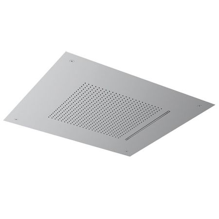 Верхний душ, Almar, Velvet, тип установки-потолочный встраиваемый, размер душевого диска, мм-498*498, форма-квадратная, количество режимов-2, тип струи-velvet rain, каскад, с рамой и комплектом для подключения, цвет-Mirror Stainless Steel, артикул E044280.MS