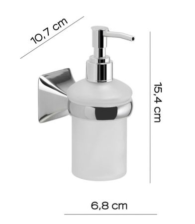 Gedy Cervino, настенный стеклянный дозатор с пластиковой помпой, цвет хром, артикул CE80(13)