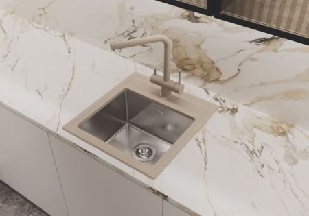 Кухонная мойка Florentina КОМБИ 21.455.B0480.107, песочный, артикул 21.455.B0480.107