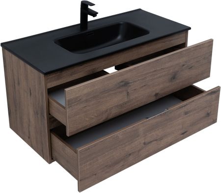 Тумба под раковину Aquanet Алвита New 100 2 ящика, дуб веллингтон табак, артикул 00334188