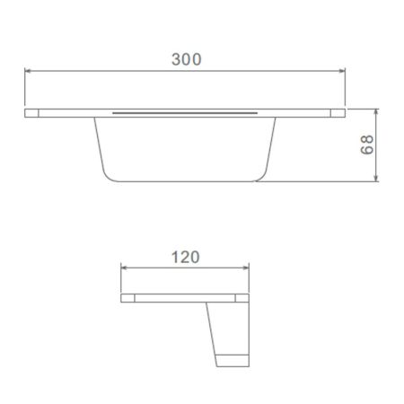 Встраиваемый излив с полкой Raglo R473.62, хром