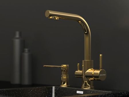 Смеситель для кухни Paulmark Essen Es213011-G Золото, артикул Es213011-G