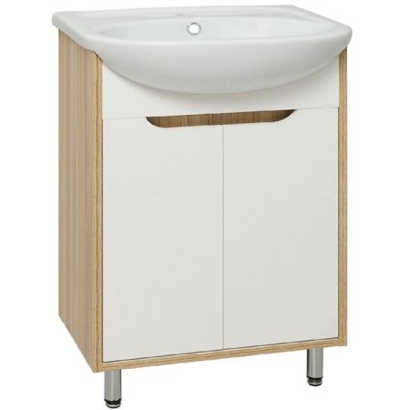 Тумба под раковину Runo Эко 60 4620750025779 Белая Лиственница, артикул 4620750025779