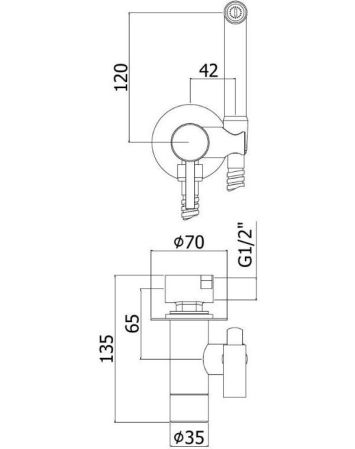 Смеситель с гигиеническим душем Paffoni Tweet Round ZDUP110HG (с внутренней частью), артикул ZDUP110HG