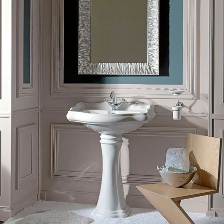 KERASAN Retro 73, раковина 73*54см с 1 отв. под смеситель, цвет: белый, артикул 104701*1