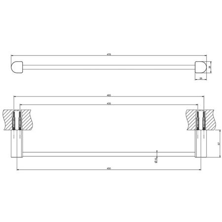 GESSI Rilievo Полотенцедержатель, 45 см, цвет: nero XL