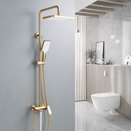 Душевая система Shevanik S4536G, золотой сатин