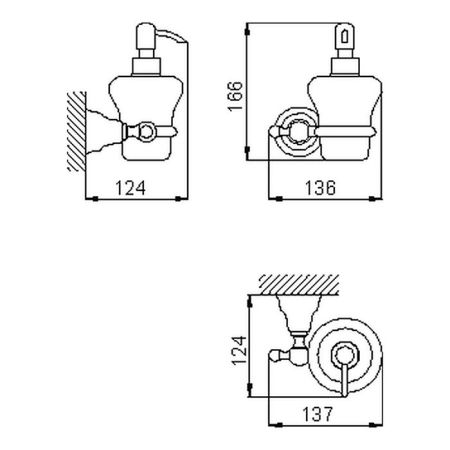 CISAL Arcana Дозатор подвесной керамический, цвет белый/золото