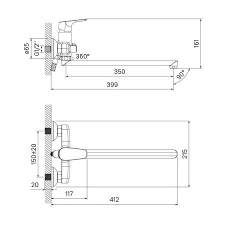 Смеситель для ванны IDDIS Zodiac (ZODSBL2i10WA), артикул ZODSBL2i10WA