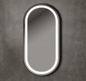 Xpertials Olek Led Capsula, овальное зеркало Led 45х90 см: датчик подсветки с диммером, профиль черный матовый