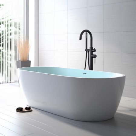 Смеситель для ванны напольный AQUATEK, матовый черный AQ1345MB ЕВРОПА