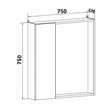 Зеркало со шкафом Runo Манхэттен 75 4620750029197 Белое, артикул 4620750029197