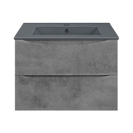 База под керамическую раковину Mia 600 подвесная, 2 выкатных ящика soft close, Beton, артикул VMC-2MC600BT