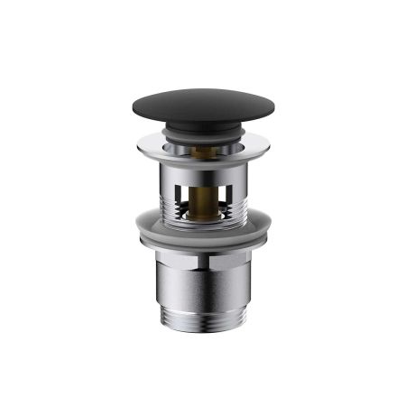 Донный клапан DPU-1B01MB клик-клак G1 1/4, с переливом, черный, артикул DPU-1B01MB