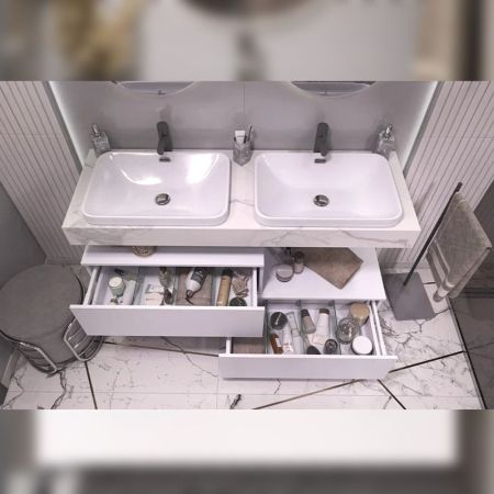 Тумба подвесная без столешницы Velvex Unit tp.UNI.80.1Y белый матовый, 80 см, артикул tp.UNI.80.1Y белый матовый