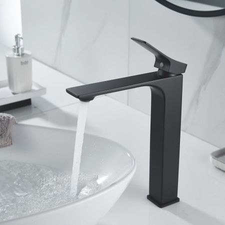 Смеситель для раковины высокий Shevanik S6111H, черный, артикул S6111H