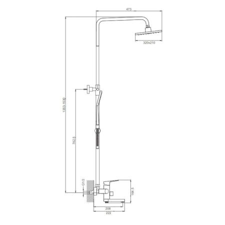Душевая система Prohanss P60.24.06, черный