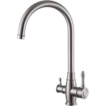 Смеситель для кухни с подключением к фильтру Fmark FS0062, сатин