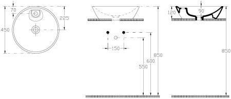 Раковина накладная Allen Brau Fantasy 45 4.11018.20 белый глянец, артикул 4.11018.20