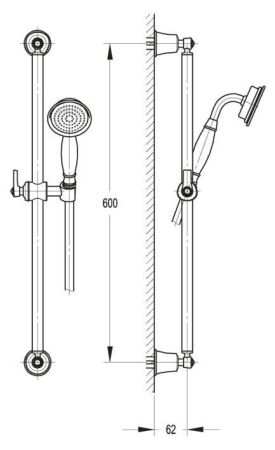 Душевой гарнитур CEZARES LIBERTY-F-SD-01, артикул LIBERTY-F-SD-01