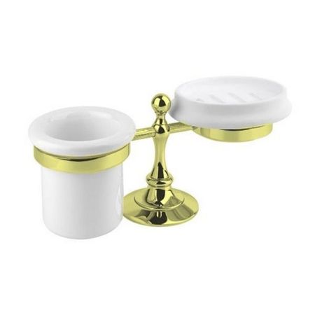 Стакан и мыльница Cezares OLIMP-STT-03/24-M Золото Белая, артикул OLIMP-STT-03/24-M