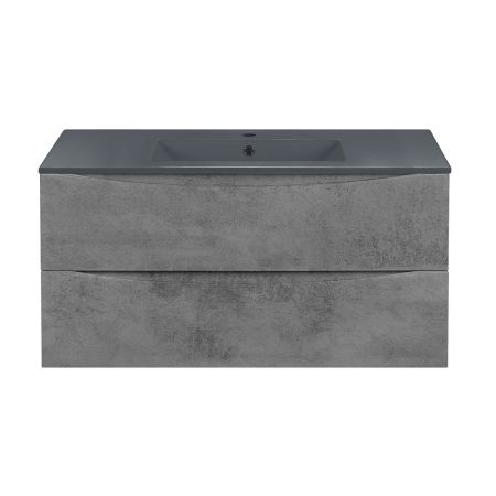 База под керамическую раковину Mia 1000 подвесная, 2 выкатных ящика soft close, Beton, артикул VMC-2MC100BT