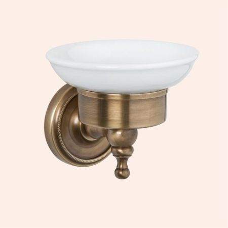 TW Bristol 106, подвесная мыльница, керамическая (белый), цвет держателя: бронза, артикул TWBR106br
