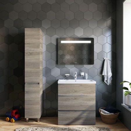 M91FSX0752OF GEM S, База под раковину, напольная, 75 см, 3 ящика, светлый дуб, артикул M91FSX0752OF