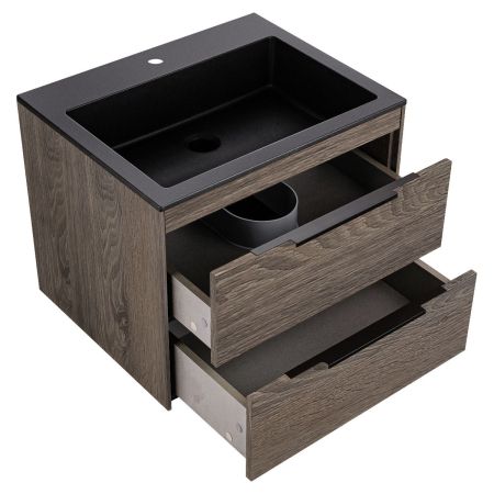 База под раковину Chiara 2D 600 подвесная, 2 выкатных ящика soft-close, R.Oak, артикул VMC-2C2600RO