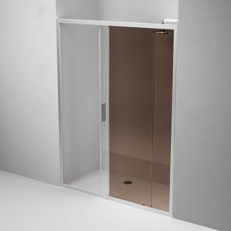 W90G-150-1-195MG Gem Solo Дверь душевая 150х195, стекло тонированное, профиль матовый хром W90G-150-1-195MG Gem Solo Дверь душевая 150х195, стекло тонированное, профиль матовый хром