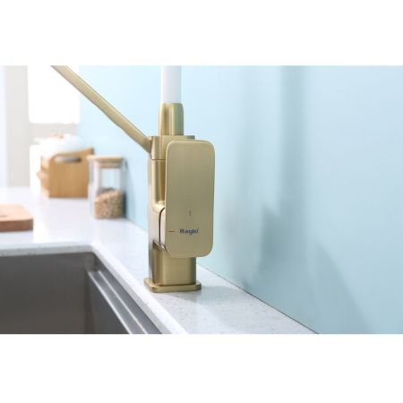 Смеситель для кухни с подключением фильтра Raglo R85.62.03, золотой сатин
