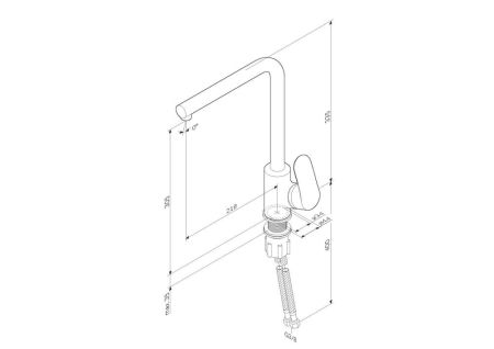 F8005011 Like, смеситель для кухни L-образный излив, сатин, шт., артикул F8005011