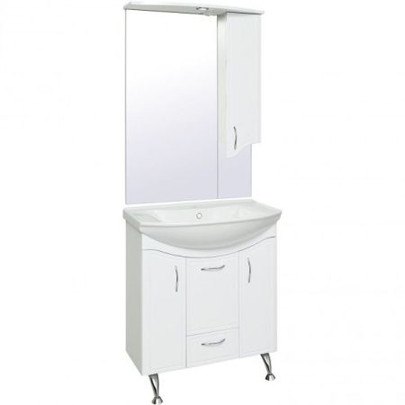 Зеркало со шкафом Runo Севилья 75 4620750022556 с подсветкой Белое