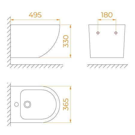 Биде подвесное RGW SW-80, артикул 65430280-01