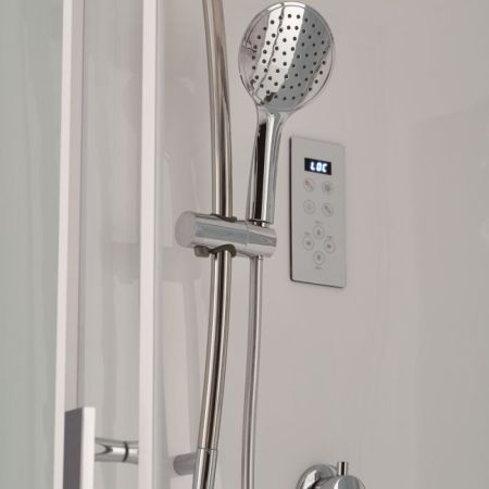 Душевая кабина SSWW WU108A 120х120 с гидромассажем профиль Белый задние стенки Белые