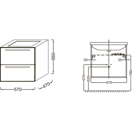 Тумба под раковину Jacob Delafon Struktura 57 EB1276-E13 подвесная Розовое дерево, артикул EB1276-E13