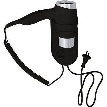 HOTEL Фен настенный встроенный черный 100х270х310мм