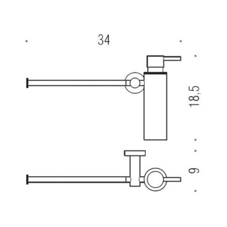 Colombo Plus Полотенцедержатель с дозатором для жидкого мыла, подвесной, цвет: белый матовый, артикул W4975.BM