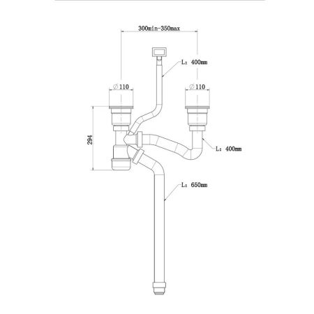 Сифон для кухонной мойки Splenka S600.41.09, графит