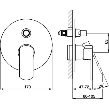 CISAL Roadster Внешняя часть встраиваемого однорычажного смесителя для ванны/душа, цвет хром, артикул RR00210021 Акция