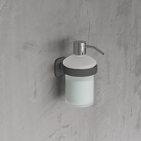 NOVELLINI EDGE Дозатор для жидкого мыла с креплением на стену, цвет черный матовый, артикул R90AGEDSM-H