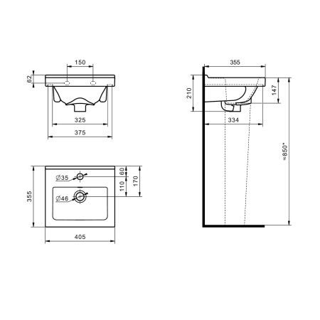 Раковина Santeri Визит 40, артикул 1.3117.7.S00.11B.0