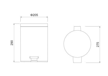 Корзина для мусора с педалью, 5л AQUATEK, матовый черный AQ4991MB Корзина для мусора с педалью, 5л AQUATEK, матовый черный AQ4991MB