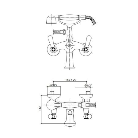 Bongio Capri Смеситель для ванны, цвет золото, артикул 17526OR00