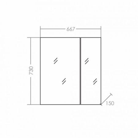 Зеркальный шкаф "Стандарт 70", артикул 113008