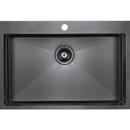 Кухонная мойка Paulmark Saar 75 PM807551-GM Вороненая сталь, артикул PM807551-GM