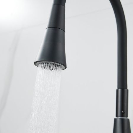 Смеситель для кухни с гибким изливом Raffine F313H-3, черный