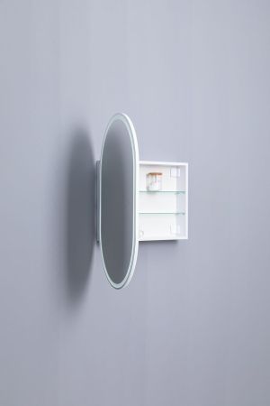 Зеркальный шкаф Aquanet Монте 60 белый, с LED подсветкой, артикул 00344788